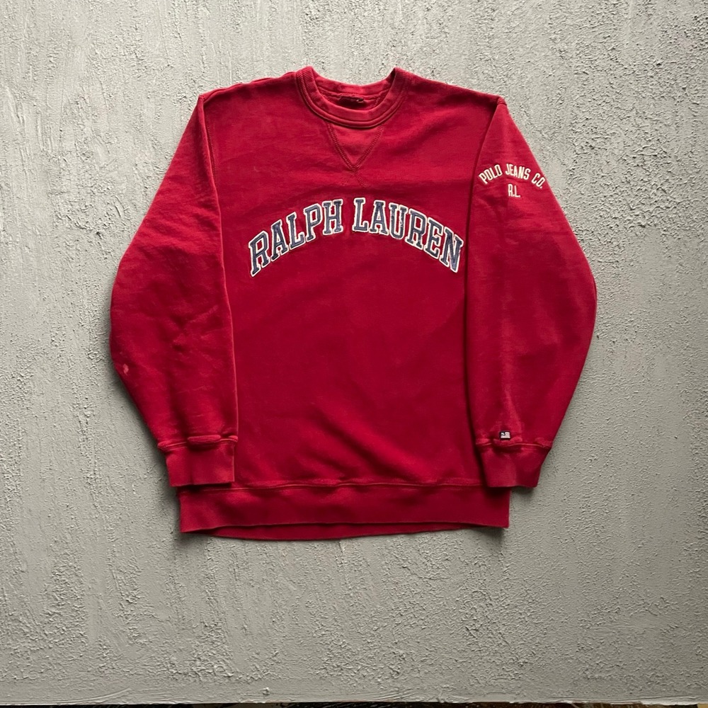 Vintage Ralph Lauren crewneck sweatshirt Mens Medium Red 90s